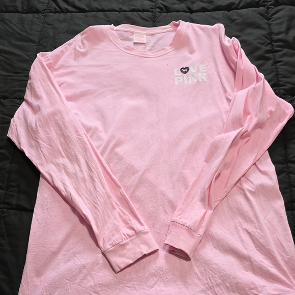 PINK Victoria's Secret Tops - PINK Victoria's Secret Light Pink Long Sleeve Tee Size L